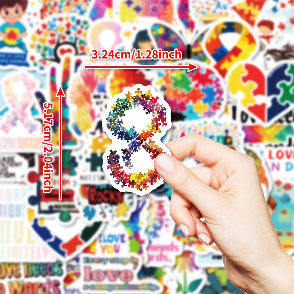 50 Waterproof Decorative Stickers Of Various Autism Cure Series