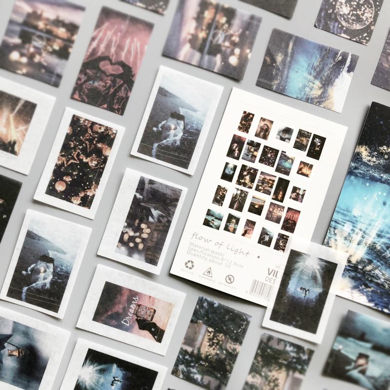 

50 шт. Креативные наклейки васи набор блокнот Моне Ван Гоа рисунок цветок свет туман лес путевой дневник заметка DIY украшение