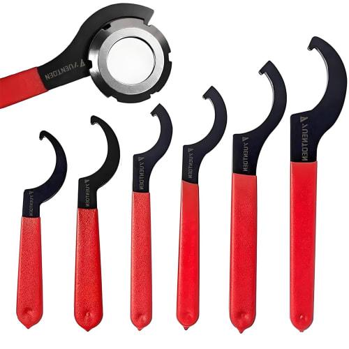 YUENTOEN Hook Wrench, Coilover Wrench, CNC Tool Holder Wrench Set, Sizes C32, ER40, ER32, ER25, APU16, and APU13, Automotive Hand Tools, Set of 6
