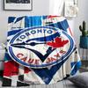 1Pc Toronto Blue Jays Print Flannel Blanket High Quality Warm Comfortable Cover for All Seasons Perfect for Gifts Home Decor