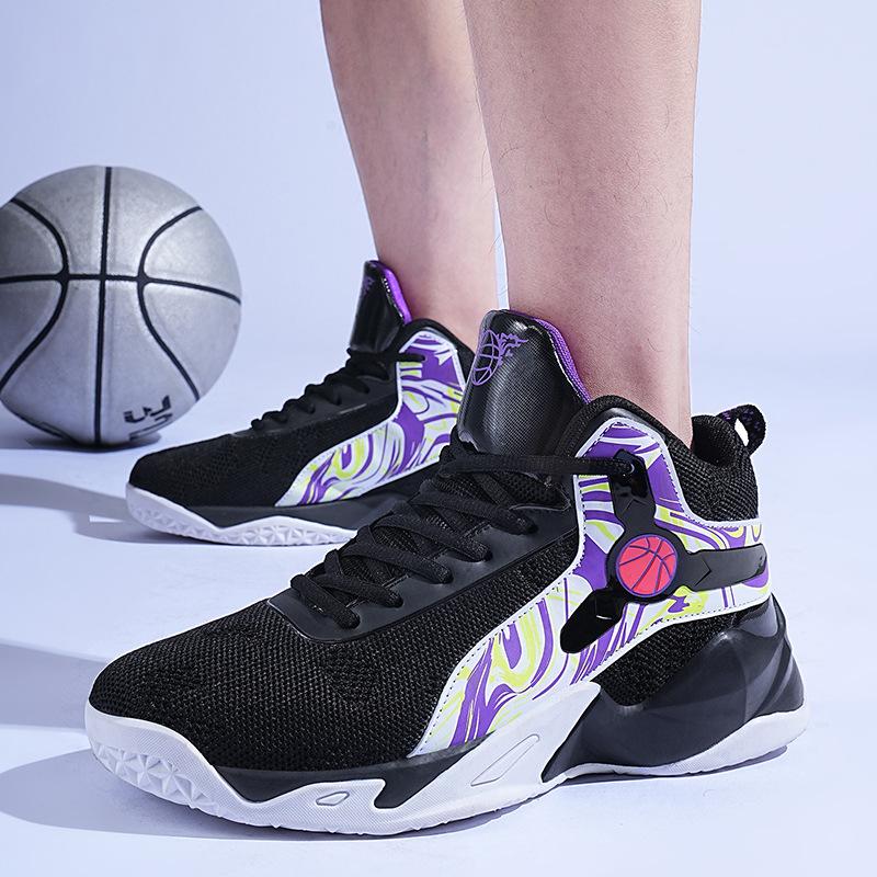 2025 Men's Basketball Shoes Cushioning Anti-Skid Sneakers Fitness Training Popcorn Rubber Sole Sports Casual Shoes