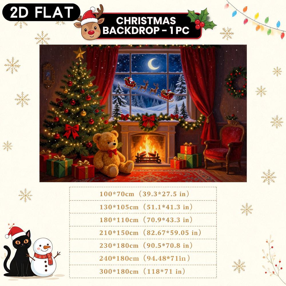 1Pcs Christmas Fireplace Plush Doll Decoration Background Winter Backdrop For Photo Studio Photo Booth Party