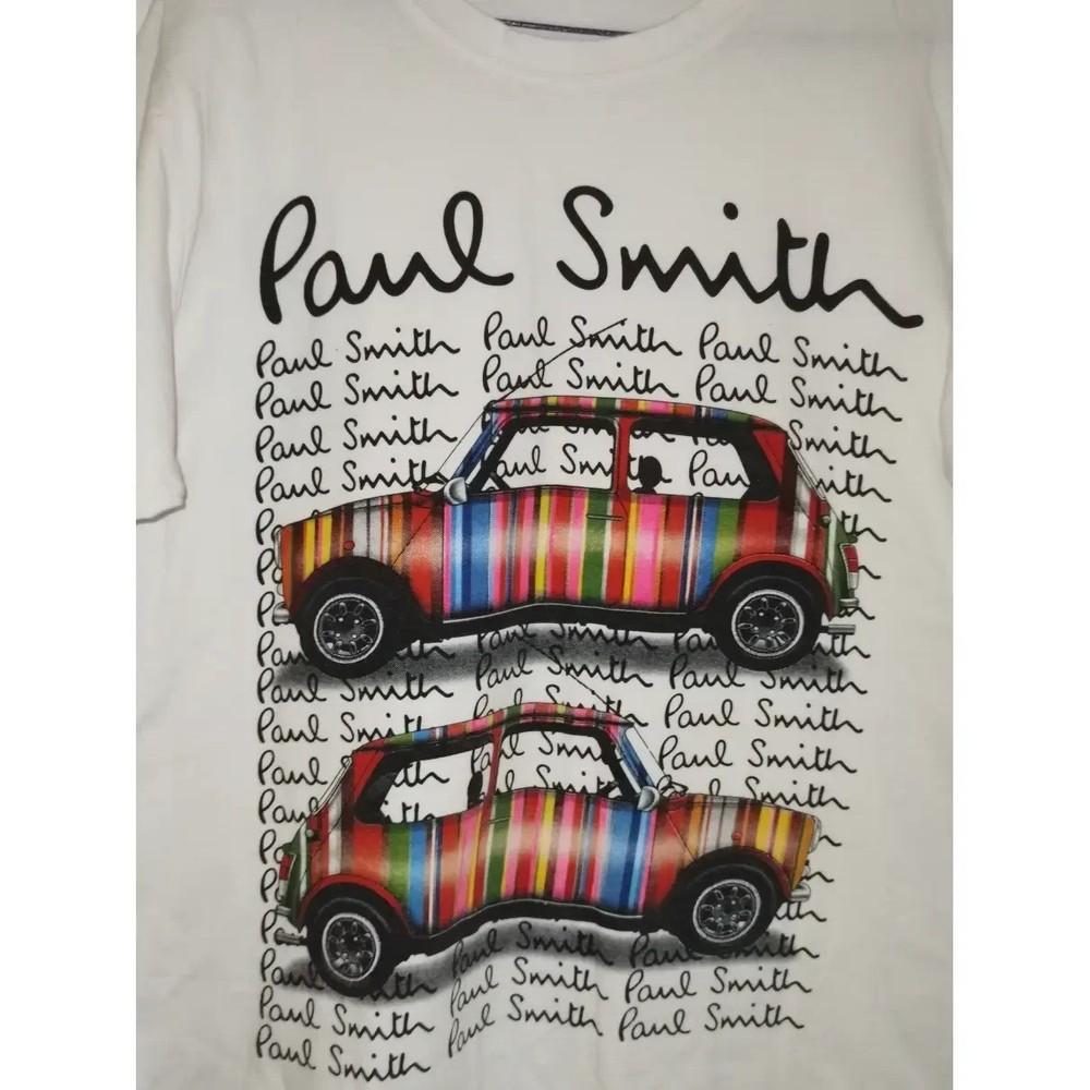 Paul Smith London Футболка с повторяющимся логотипом автомобиля London Полный размер S-5XL FF310 Унисекс Футболка S