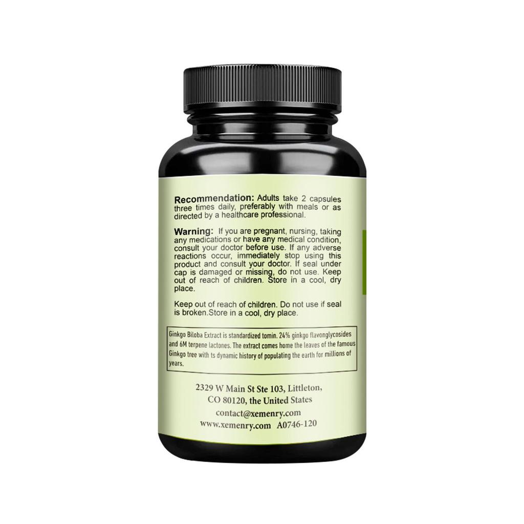 Organic Ginkgo Biloba 1400mg - Brain Function, Memory & Concentration, Non-GMO