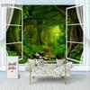 Green Trees Outside The Window Mural Forest Landscape Wallpaper Living Room Bedroom Study Sofa Tv Background Wall Home Decoration Mural