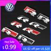 2026 Hot For VW 3D Car Front Grille Emblem Side Rear W3Trunk Badge Sticker for Volkswagen VW Rline R Logo Polo Passat G