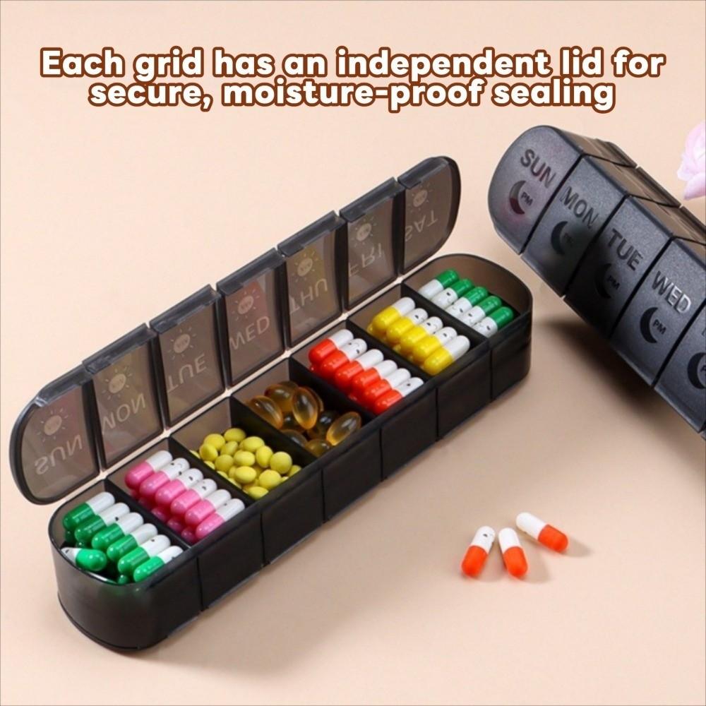 7 Days Vitamin Pill Case Double-Layer Pill Storage Box Weekly Pillbox Tablet Holder Men/Women