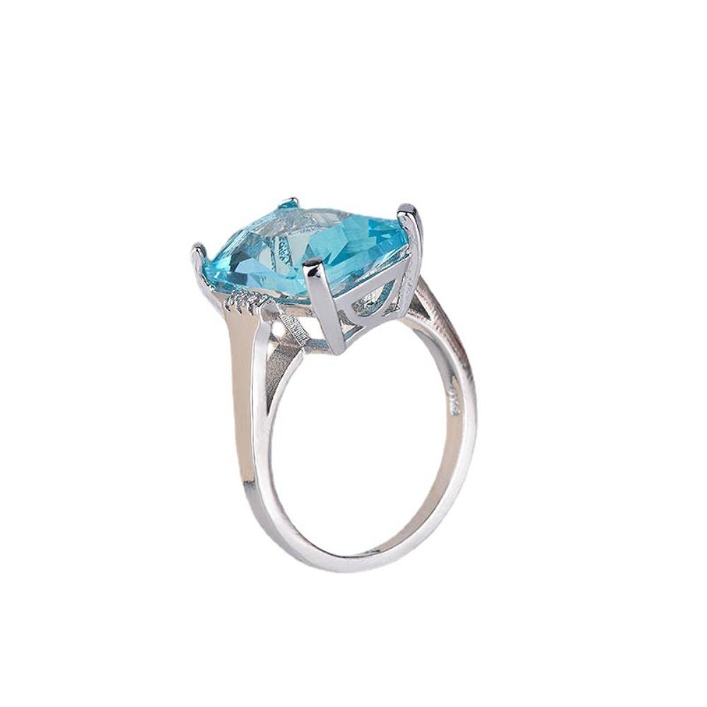 Luxury Topaz and Sapphire Ring for Women Fashion Jewelry Engagement Wedding Band