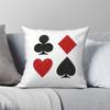 Spielkartenfarben Quadratisches Kissenbezug Polyester Leinen Samt Kreativer Reißverschluss Dekor Bettkissenhülle