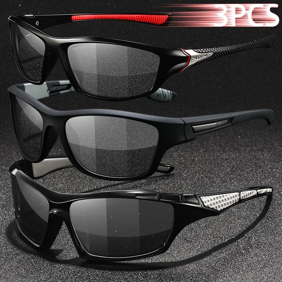 1PCS Photochromic Sports Sunglasses Men Women Vintage Cycling Driving Mountaineering Chameleon UV400 Eyewear