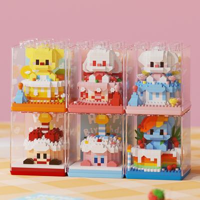 Fun Cake Small Particles Assembled Building Blocks Toys Cute Strawberry Cake  Small Ornaments Birthday Surprise Gift