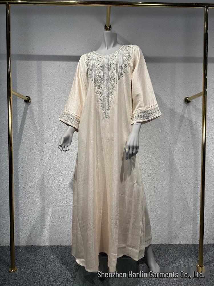 L230 Rhinestone Craft Muslim Abaya Jalabiya Evening Gown