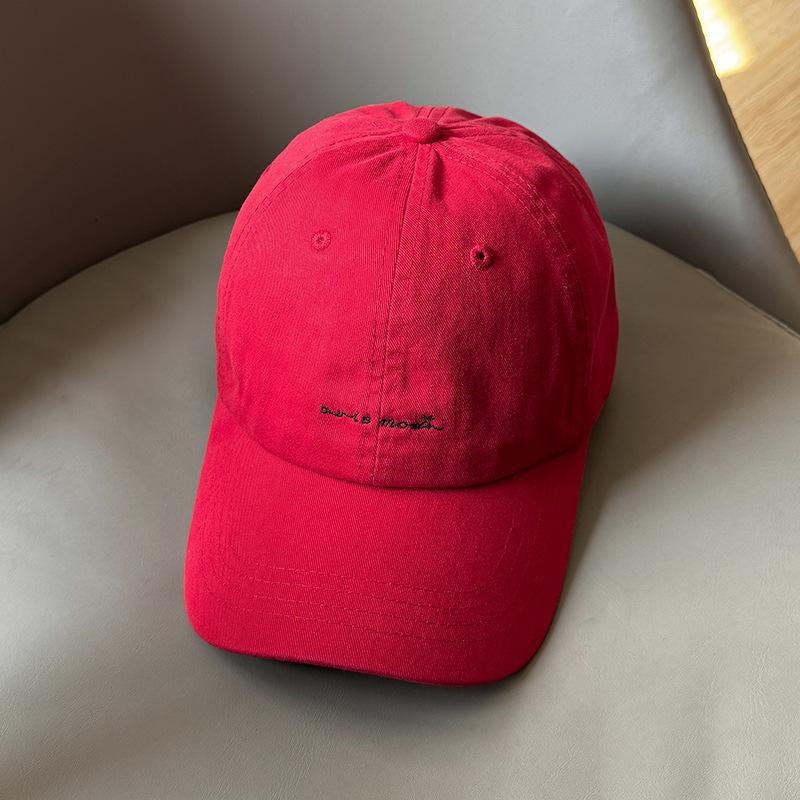 American New Letter Soft Top Embroidered Baseball Cap Showing Off The Face of Women with Casual and Versatile Sun Protection Cap Trendy Men