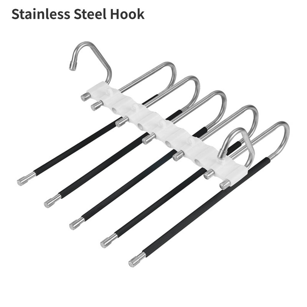 Multifunctional Foldable Pants Hanger,5/9 Layer Wardrobe Storage Rack for Scarf Towel,Space-saving Retractable Clothes Organizer