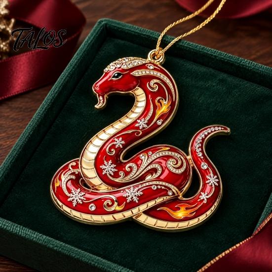 Party Ornament Supplies 2 Pcs Zodiac Animals Christmas Ornaments, 2D Acrylic Red Animal Hanging Festival Ornaments Decorations, Chinese New