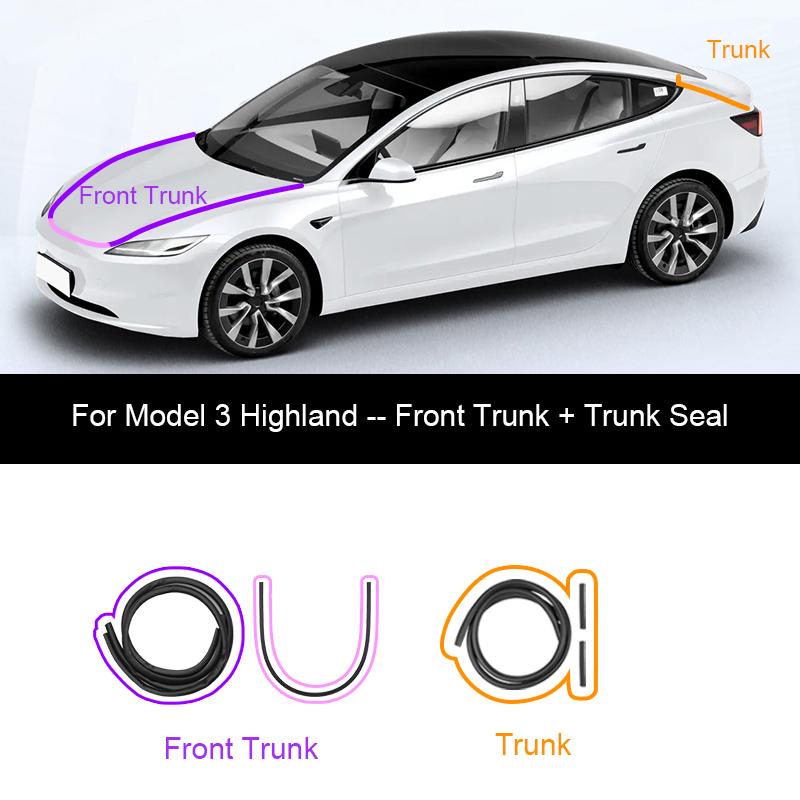 For Tesla Model Y Juniper Door Seal Strip Soundproof Rubber Weatherstrip for Model 3 Highland B-Pillar Sealing Noise Reduction