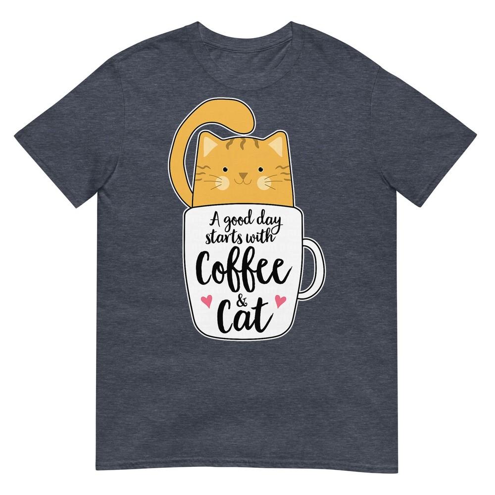 Funny Orange Cat Coffee Quote For Cat Mom Unisex TShirt