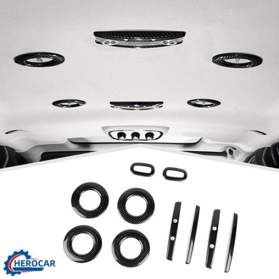 10Pcs CARBON FIBER Roof Top Panel Decor Strip Cover Trim for Dodge Durango 2011+