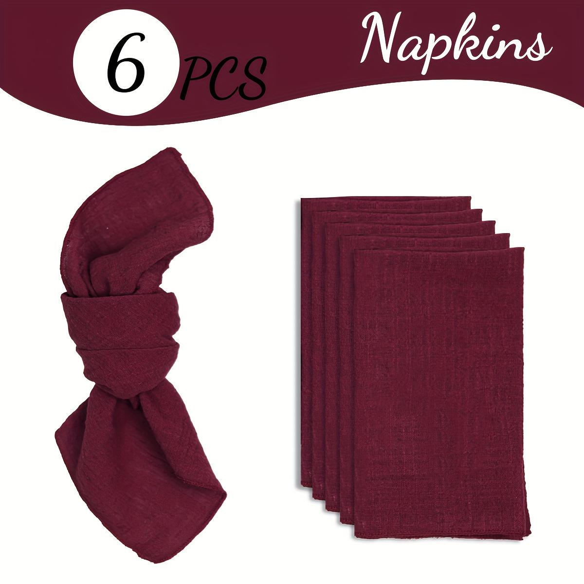 

6 шт. однотонных салфеток в стиле бохо, простые и деревенские квадратные салфетки из ткани, украшение стола 16.54*16.54inch