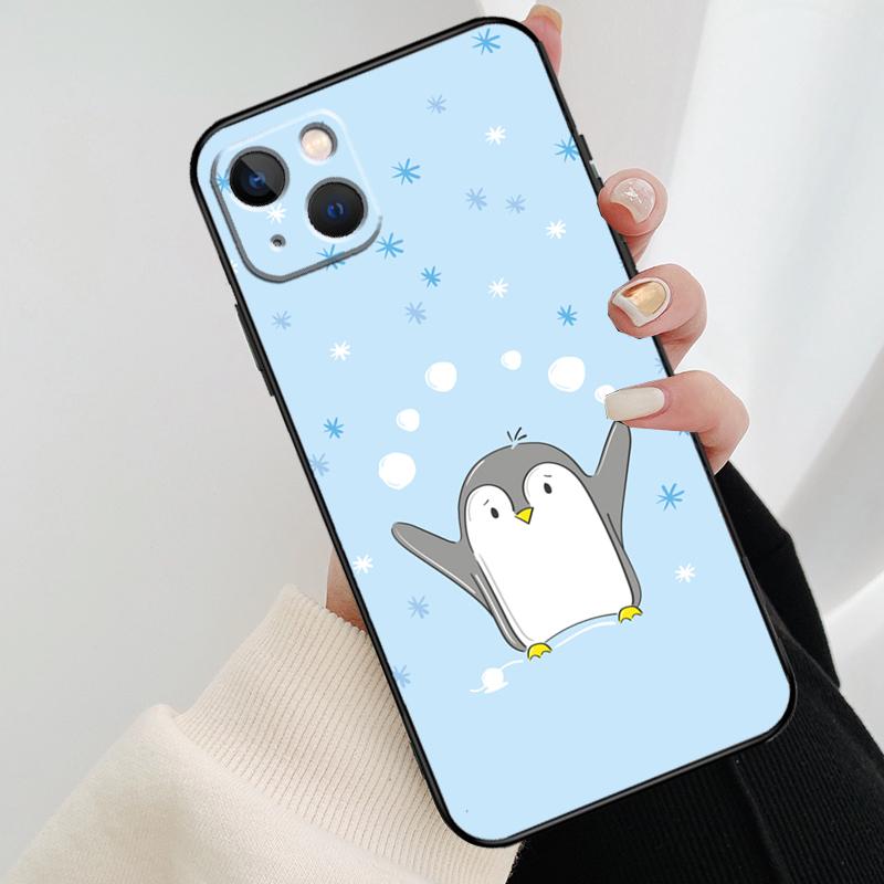 Cute Penguin Pattern Phone Case For iPhone 17 Pro Max 15 14 13 11 12 16 Pro Max Mini 15 16 Plus 16e 17 Air Cover
