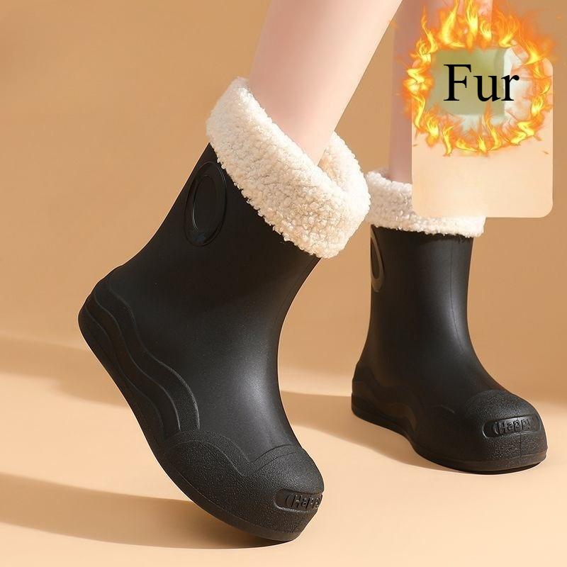 2025 New Women's Mid-Calf Rain Boots Waterproof Non-Slip PVC Shoes for Rain Women Comfortable Breathable Kitchen Work Footwear