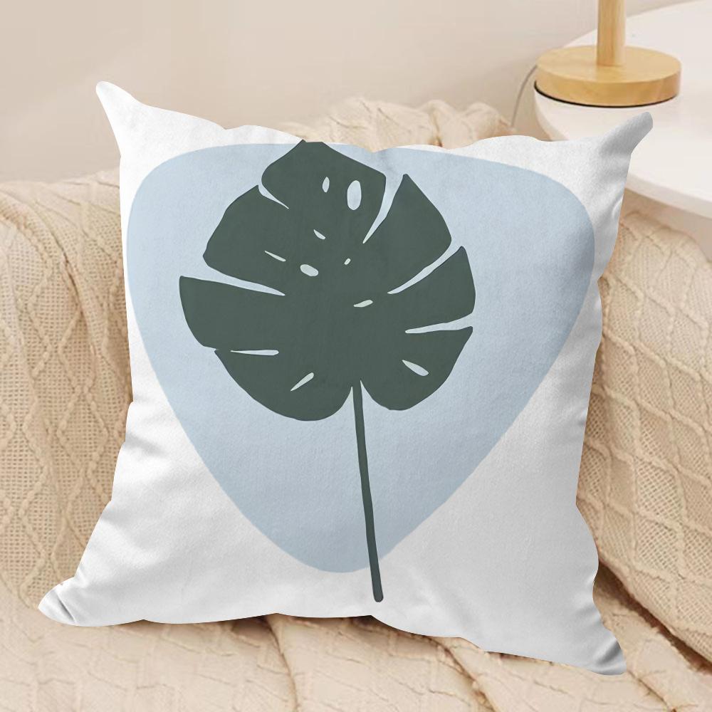 Minimalist Plants Cushion Cover Short plush Doublesided Print Square Throw Pillow Covers Sofa Home Cushion Decor