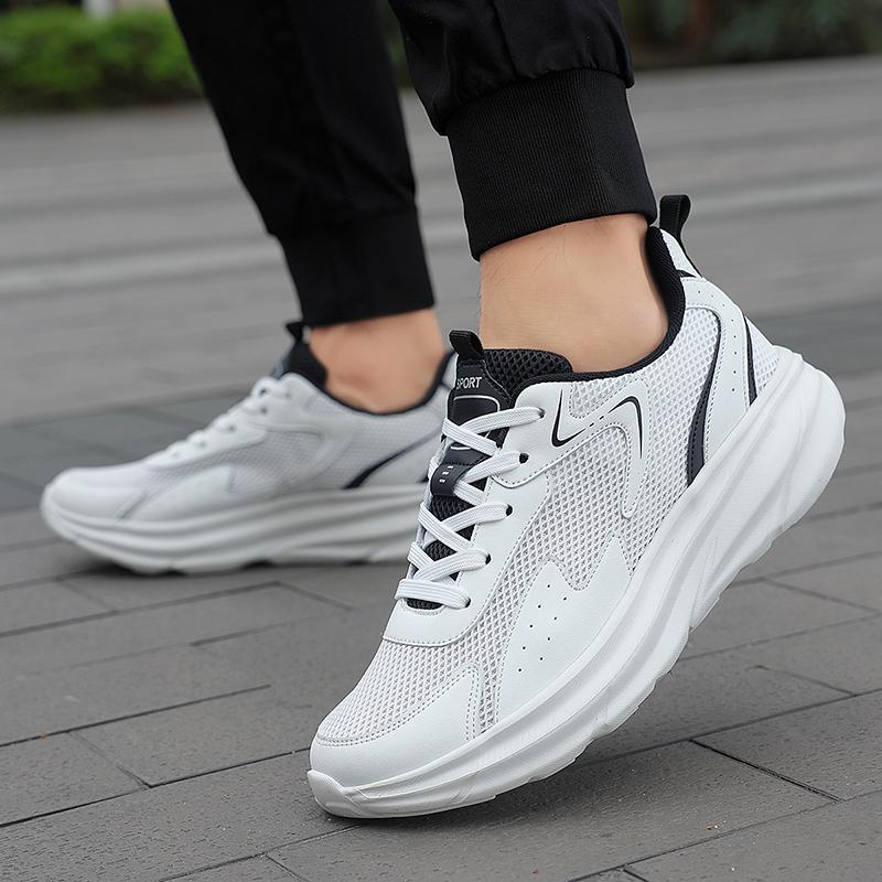 Large size men's shoes 2025 running shoes outdoor casual lightweight sports shoes men's breathable fitness travel white shoes