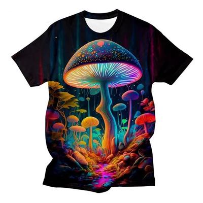 Nowy letni projekt artystyczny kolorowy wzór grzyba 3D nadruk T-shirt mężczyźni kobiety krótki rękaw oversize harajuku koszulki top odzież dziecięca