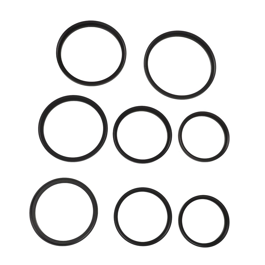 Filter Ring Adapter Set 49mm to 82mm 8 in 1 Metal Threaded Lens Filter Adapter Ring Kit for Camera