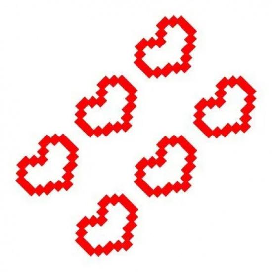 6PCS Mosaic Heart-shaped Pixel Heart-shaped Car Window Decoration, Waterproof Headlight and Taillight Decoration Stickers