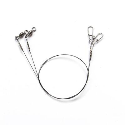 2pcs/Pack Fishing Line Steel Wire Leader With Snap & Swivels Wire Leadcore Leash