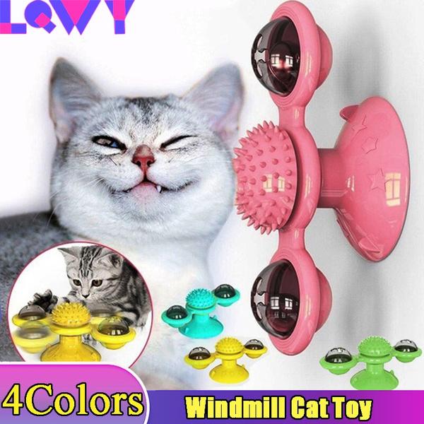 New Windmill Cat Toy Turntable Teasing Pet Toy Scratching Tickle Cats Hair Brush Funny Entertainment Toy for Cat