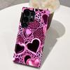 Außenhandel Explosion Rosa Leopardenmuster Liebe Lippenabdruck Handyhülle Samsung S24Ultra Zwei-in-Eins Folienhülle Anti-Drop s22 +