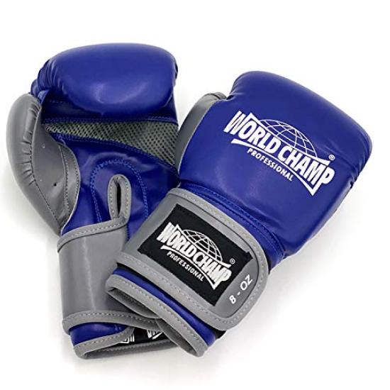 WORLDCHAMP Training Boxing Gloves, Blue, WCABGC01-BLUE (8oz)