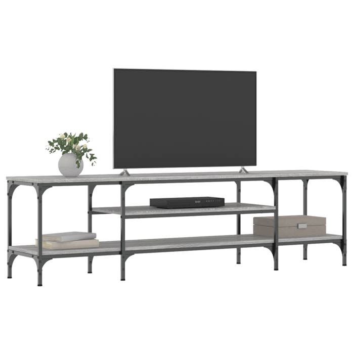 VidaXL TV Cabinet Sonoma Grey 161x35x45 Cm Engineered Wood and Iron 831811