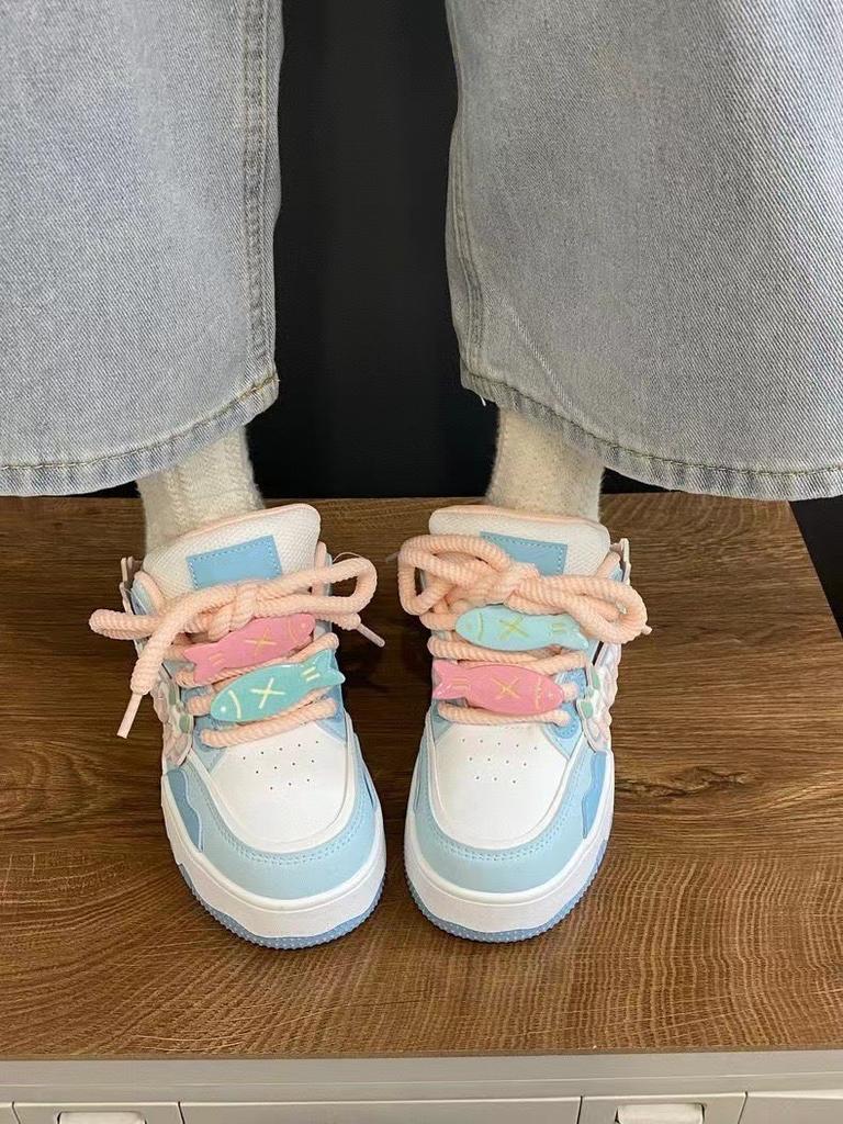 Dopamin Schuhe Damen Frühjahr und Herbst Modelle vielseitig beliebt kleine weiße Schuhe Nische niedlich Studenten Board Schuhe Spot