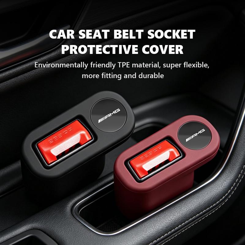 For AMG Car Seat Belt Buckle Anchor Socket Anti-collision Protect Cover Mercedes Benz CITAN VITO SPRINTER CLS SLK W202 W203 W204
