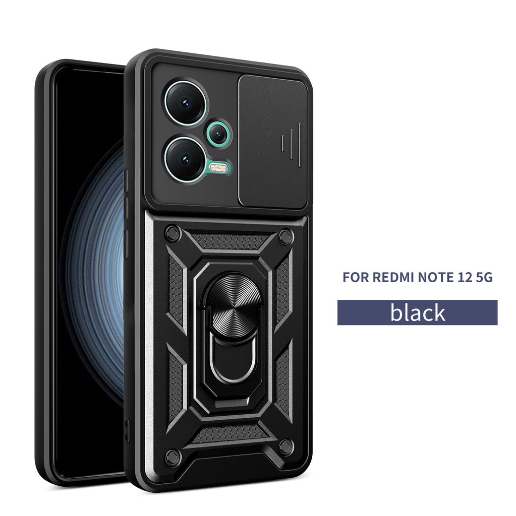 Slide Camera Lens Protection Case For Xiaomi Redmi Note 12 12s 11 10 9 11s Pro Max 11T A1 A2 ShockProof Bumpers Armor Ring Cover