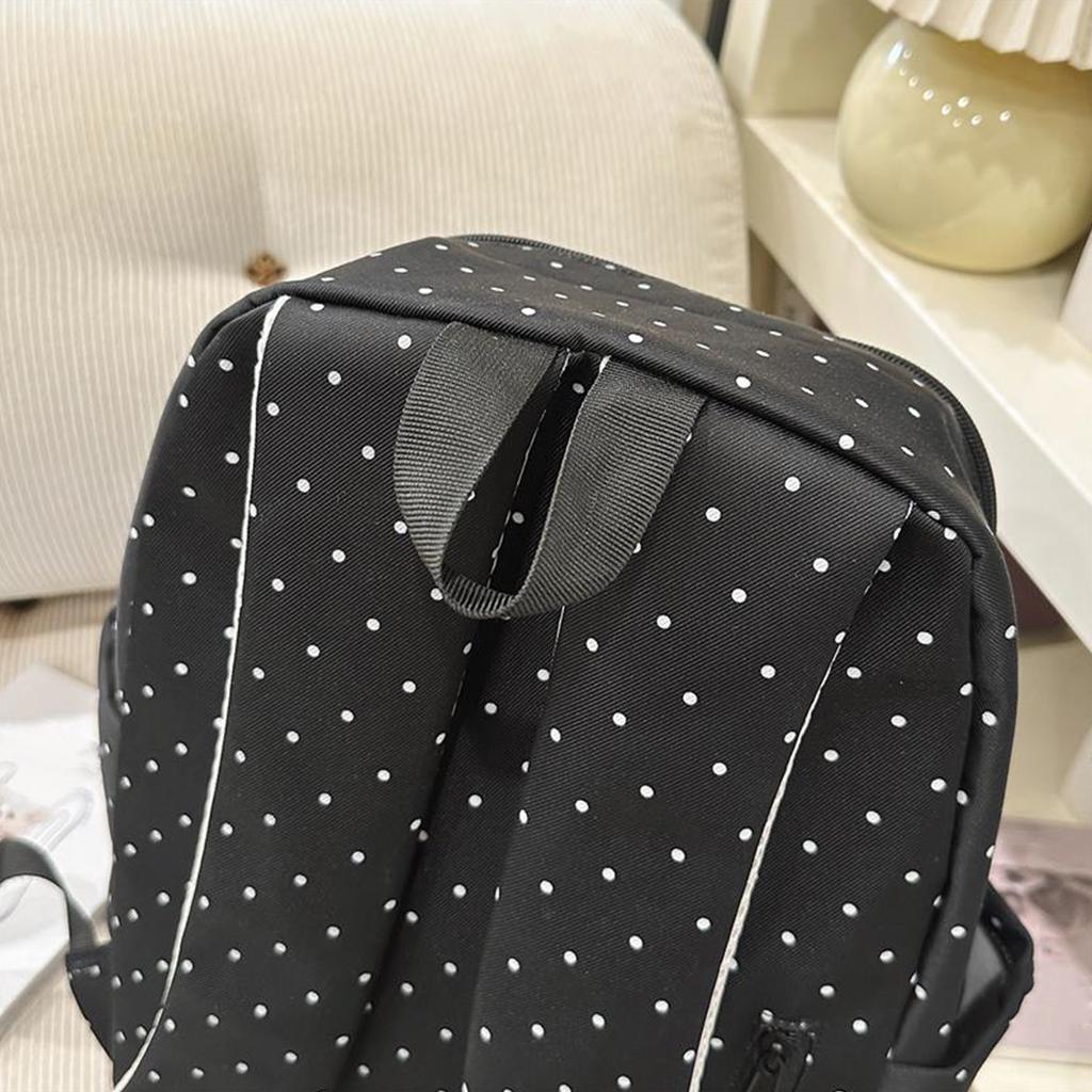 Nylon Casual Laptop Bag 16.9 Inch Polka Dot Piano Key Travel Daypacks with Pendant for Teen Girls Travel Shopping Daily Use