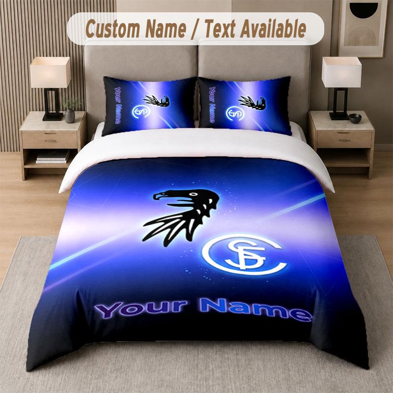 Custom Bedding Set SC Freiburg FC Pattern, Print Name Text 1 Duvet Cover Plus 2 Pillowcases Home Textile