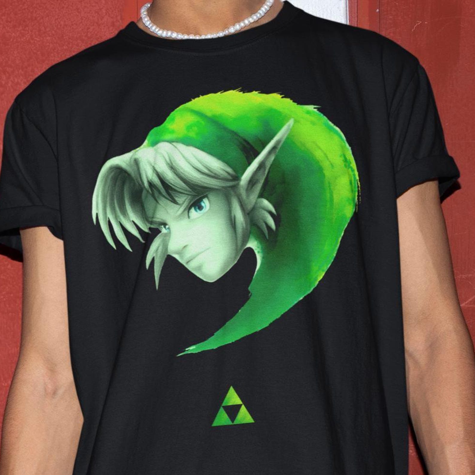 Link Watercolor Portrait Tee - Legend of Zelda Tshirt,Ocarina Hero Gift 3XL