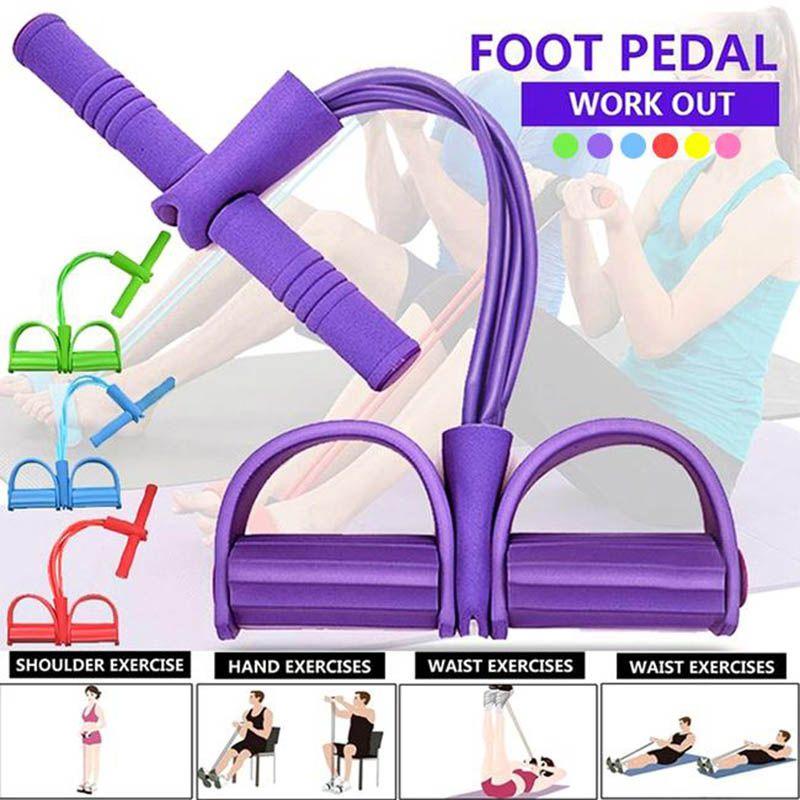 Durable Fitness Gum 4 Tube Resistance Bands For Effective Sit-up Pull Rope Exercises