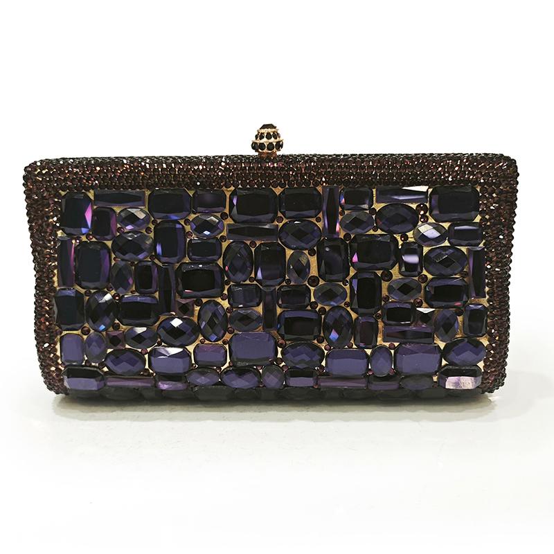 Luxury Gold Glass Crystal Diamond Clutch Purse For Women Bridal Wedding Party Evening Prom Accessory Clutches Ladies Clutch Bag