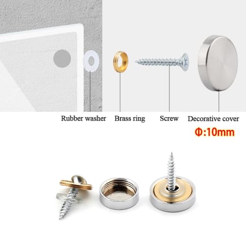 Wopanxye 24-Piece Set of Copper Decorative Screws for Mirrors, Nameplates, Plates, Coffee Tables, Wardrobes, Bathroom Panels, Glass Signs, and Wood or