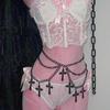 Lanț de Talie Metalic în Cruce Metal Lucios Y2K Lanț pentru Pantaloni Farmec Pandantiv pentru Fată Decorațiuni de Talie la Modă Bijuterii de Corp pentru Adulți