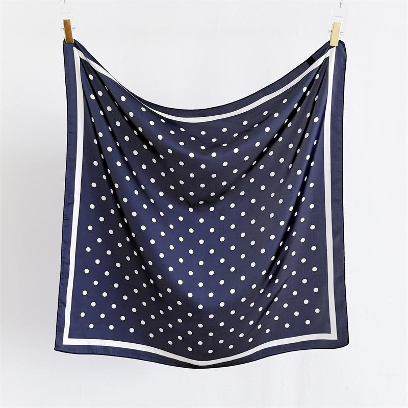 Classic polka dot simulation silk high-end large square scarf silk scarf printed shawl decorative scarf sunscreen scarf headscarf scarf