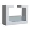 Tisch-Bioethanol-Kamin 2000W aus Edelstahl Geruchlos mit Glas 78 x 25 x 58 cm Weiß