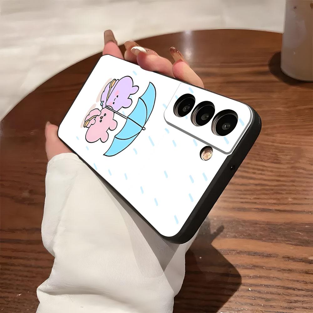 Cute A-Asamimichan Phone Case For Samsung S26 S25 S24 FE S23 S22 S21 Plus S20 Ultra Note20Ultra Black Soft Shell