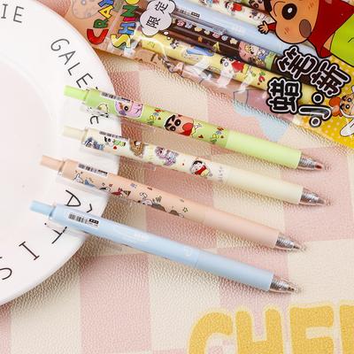 6 Stück/Set Kawaii Crayon Shin-Chan Gelstift Niedlich 0,5 mm Schwarze Tinte Schreiben Glatter Stift Cartoon Schule Schüler Schreibwaren Zubehör Geschenk