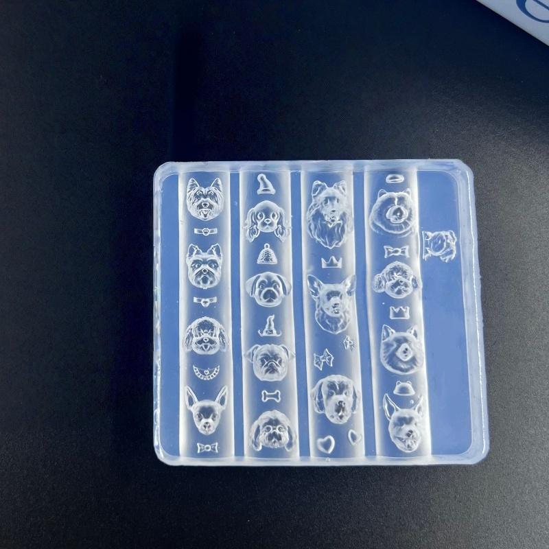 

3D Silicone Nails Molds Relief Puppy Design DIY Nail Art Decor Transparent Manicure Template